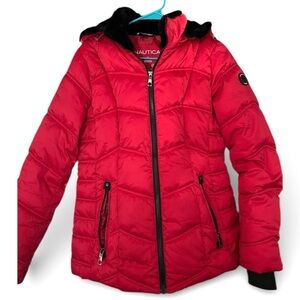 Nautica Vibrant Red Puffer Coat